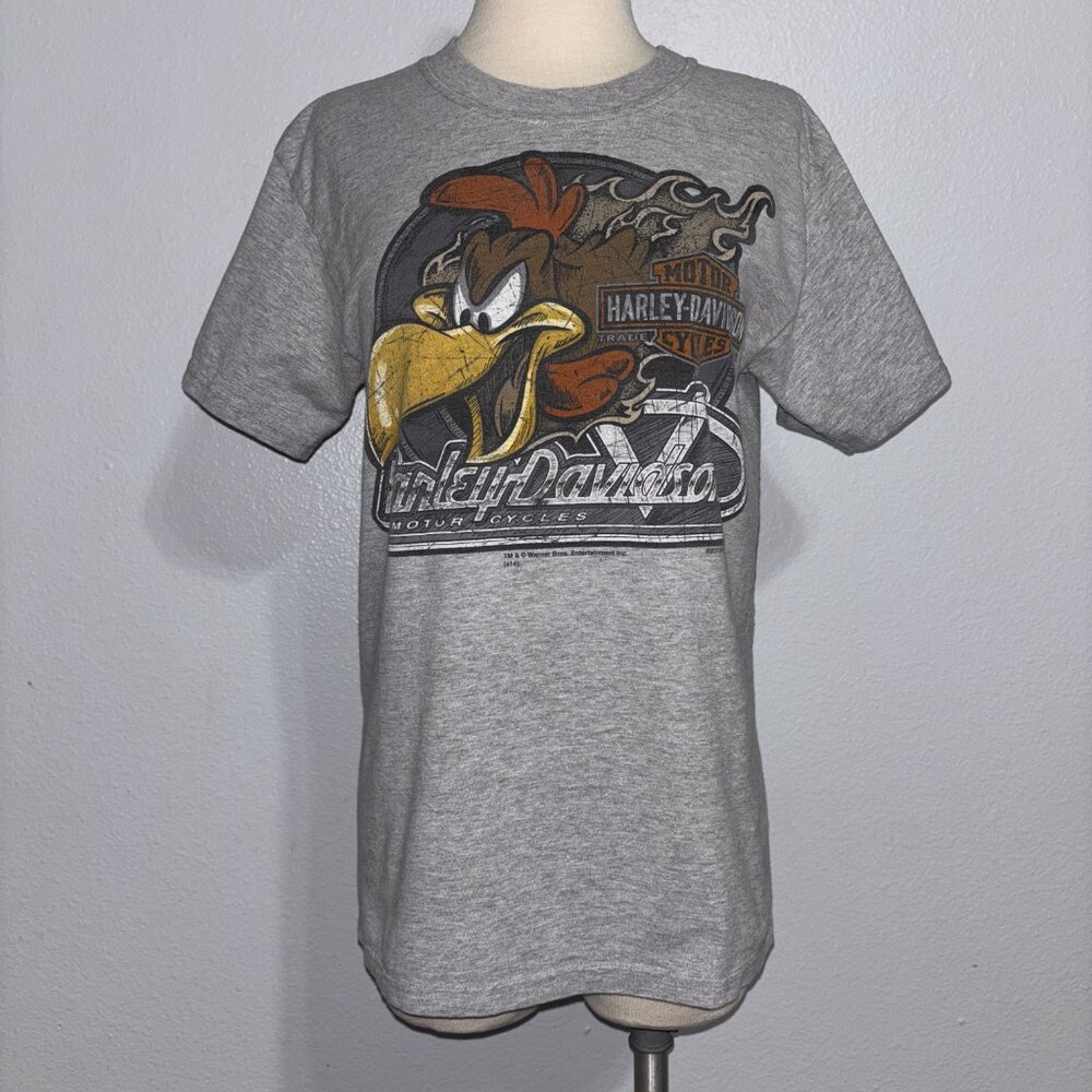Harley-Davidson Gunslinger Looney Tunes Taz Bugs Tee Gray Small Rare 2014 - Picture 2 of 15